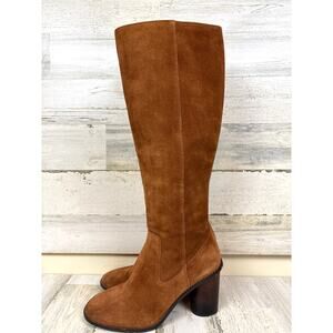 Coach Womens 8.5 Chestnut Brown Ombre Suede Heeled Knee High Designer Boots